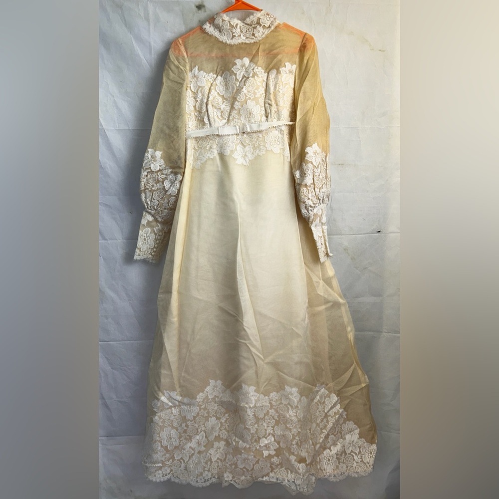 1960’s FINK ORIGINAL WEDDING DRESS W/ REMOVABLE CHAPEL LENGTH TRAIN